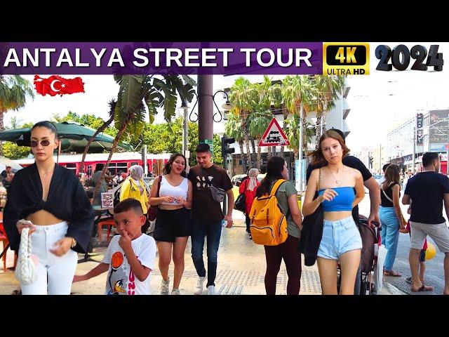 antalya street tour 2024 4k I antalya city I antalya walking tour I antalya turkey turkey holiday