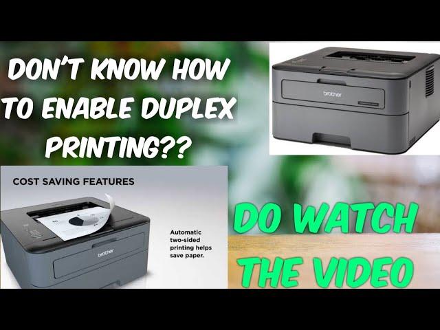 How to enable duplex printing of Brother printer