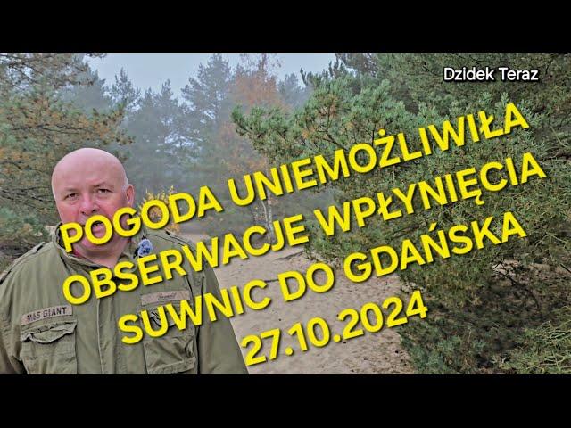 POGODA UNIEMOŻLIWIŁA OBSERWACJE WPŁYNIĘCIA SUWNIC DO GDAŃSKA 27.10.2024