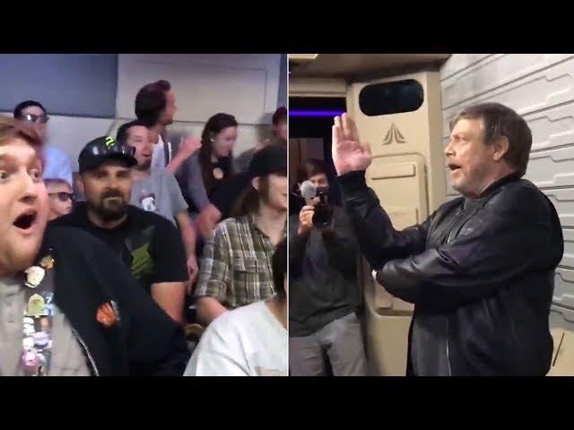 Mark Hamill surprises fans on 'Star Wars' ride at Disneyland