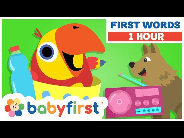 Toddler Learning Video w Color Crew & Larry | Learning First Words | Animals for kids | BabyFirst TV