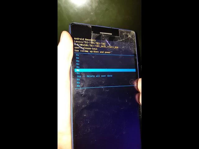 Lenovo Tab 3 TB3-730X hard reset сброс настроек графический ключ пароль зависает тормозит висит
