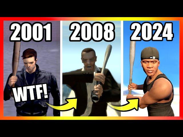 Evolution of BASEBALL BAT LOGIC in GTA Games (2001 → 2024)