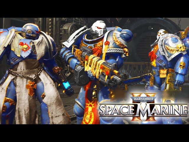 ULTRAMARINES SQUAD: 3 Space Marines vs Hive Tyrant BOSS Fight! - Warhammer 40k: Space Marine 2