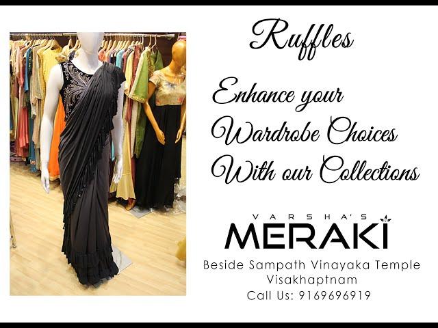 Meraki Designer Collections || Ruffle Saree || 21019 Collections || Girls Fashion|| Ready To Wear ||