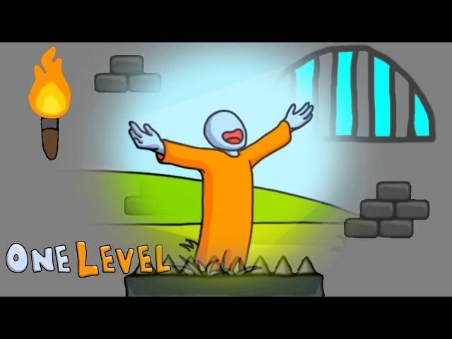 НАКОНЕЦ ТО!!! СБЕЖАЛ!!! Стикмен сбежал из тюрьмы в игре ONE LEVEL