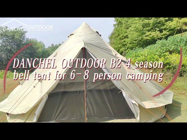 $3XX 16.4ft Glamping Tent|DANCHEL B2 Portable Large Yurt Tent with Sealed Stove Jack for 6-8 Person