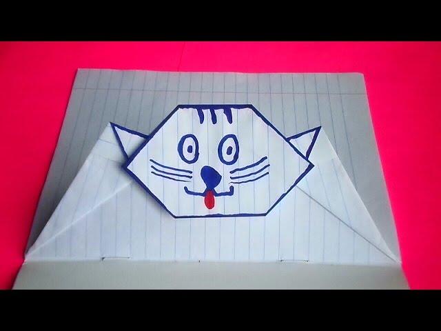 оригами конверт с кошкой для лд, идеи для личного дневника (лд) #18 // origami envelope with cat