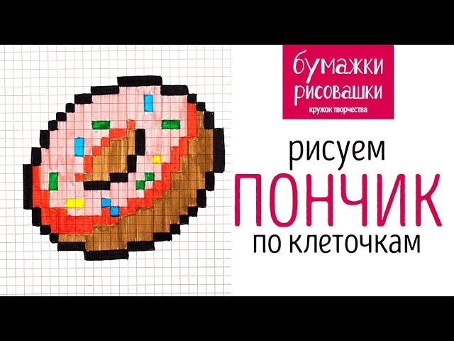 Рисунки по клеточкам пончик