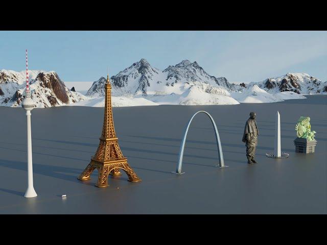 Monument Size Comparison | 3d Animation Comparison | Real Scale Comparison of Famous Monuments