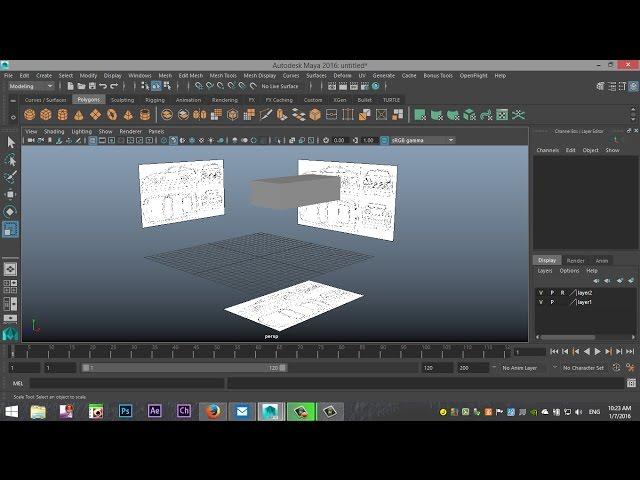 Maya 2016 tutorial : How to load, position and use reference images for modeling