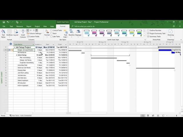 Printing Setup and Settings in MS Project