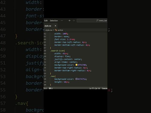 making menu bar and search bar using html and css. #html #css #javascript #website