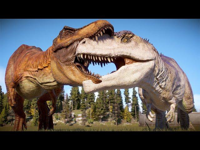 T-REX vs LARGE CARNIVORE & HERBIVORE DINOSAURS IN MALTA - Jurassic World Evolution 2