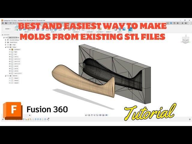 Best easiest way to make a mold of an RC airplane from an existing STL file in Fusion 360/CAD. 2025