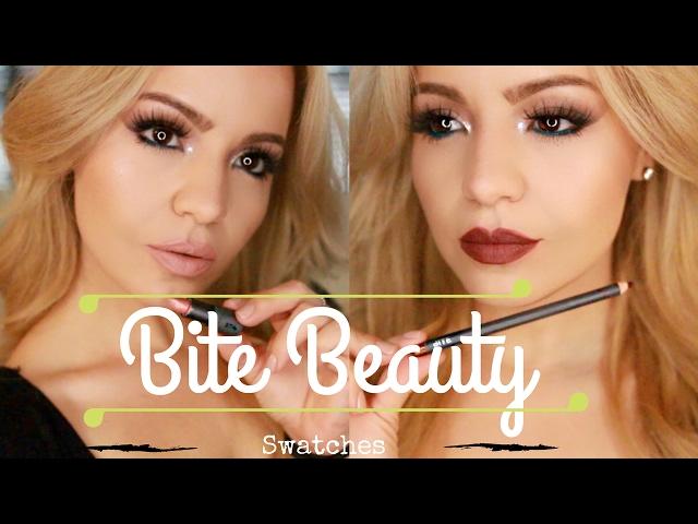 NEW BITE BEAUTY Lip Pencils & Amuse Bouche Lipsticks | LIP SWATCHES + Quick Review  #bitebeauty