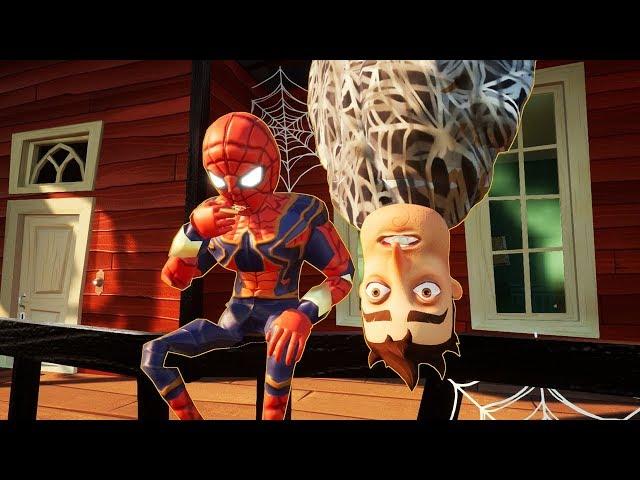 MY NEW NEIGHBOR IS SPIDERMAN - Hello Neighbor Iron Spider-Man Mod