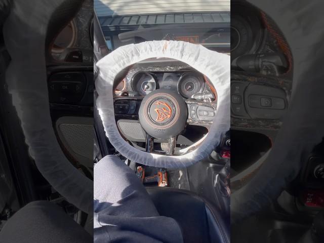 Wrangler Steering Wheel Swap Jet Fighter style to Flat top Design  #bestoffroad #wrangler #AMW4x4