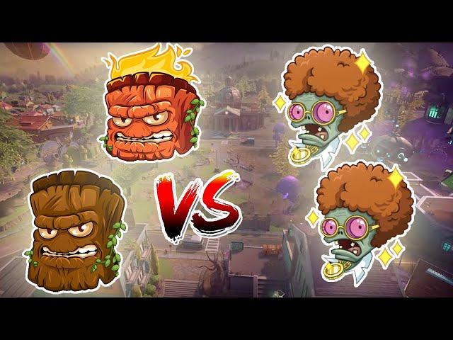 Big Stump and Giga Torchwood vs 2 Disco Zombies | Plants vs Zombies Garden Warfare 2