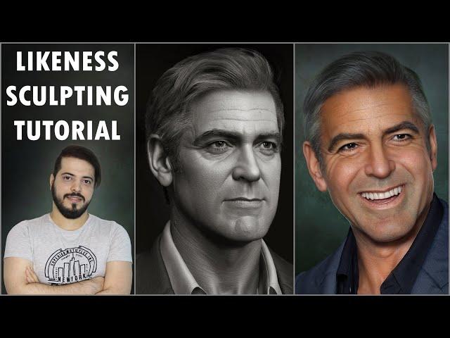 Likeness Sculpting Tutorial  |  Sculpting George Clooney Likeness