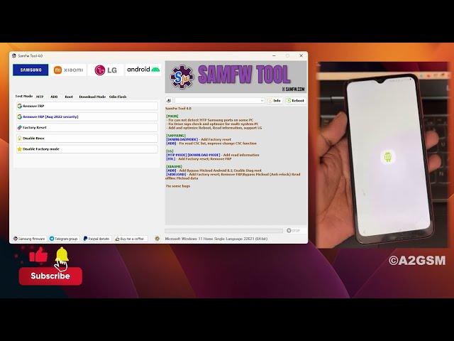 Samsung A04s (A047F) FRP Bypass Android 12/13 Free Tool | SamFw FRP Tool New Update 2024  | A2GSM