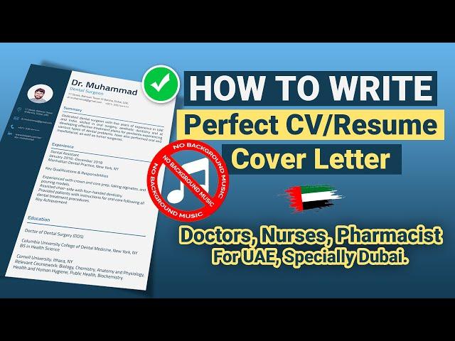 How to make perfect CV (Resume), Cover letter for UAE Jobs, Dubai (WITHOUT BACKGROUND MUSIC)