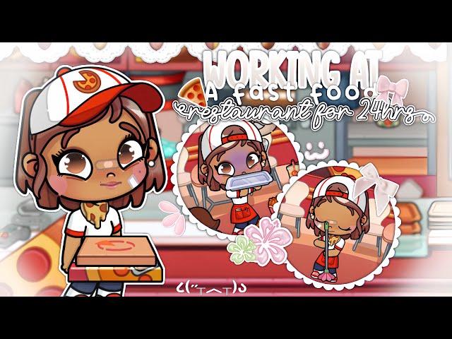Working at a fast food restaurant for 24 HOURS?! *GONE WRONG*  || with voice ⸝⸝ || avatar world.