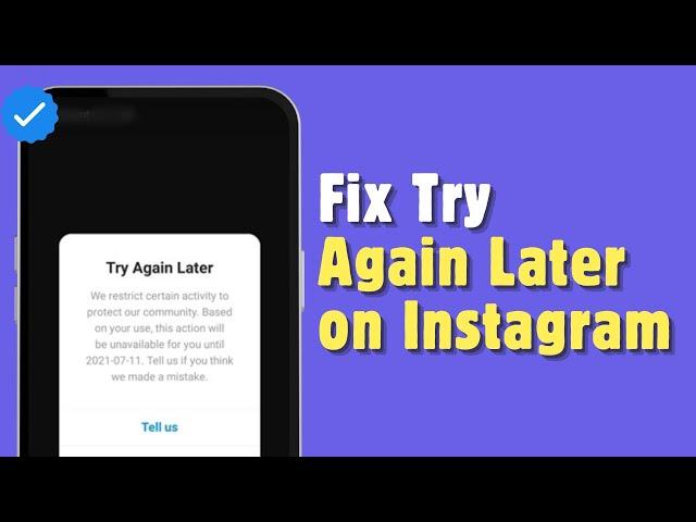 How to Fix Try Again Later Error on Instagram | Best Way