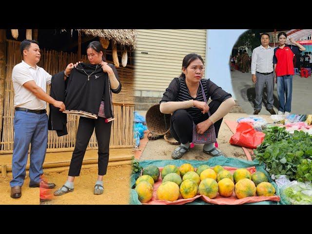 I harvest the produce and go to the market to sell it. My husband visits me and gives me clothes.