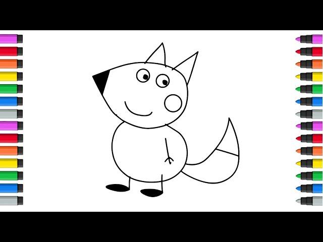 Coloring Peppa Pig | Freddy Fox Friend Coloring For Kids