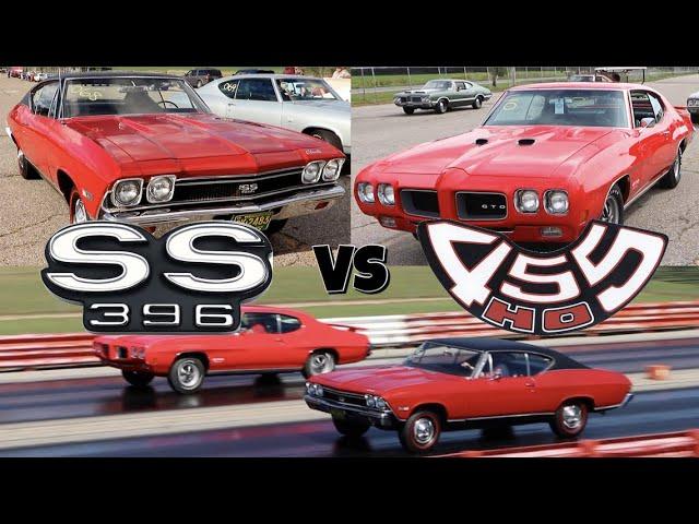 1970 GTO 455 vs 1968 Chevelle SS 396 - PURE STOCK DRAG RACE (best of 3)