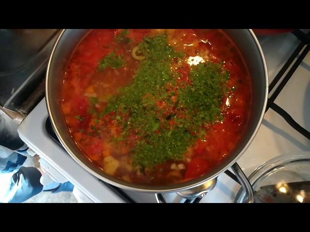 Постная похлебка с цветной капустой и помидорами