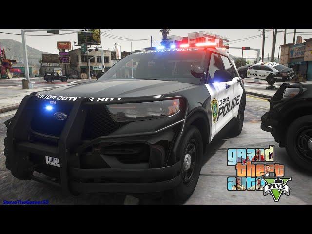 Playing GTA 5 As A POLICE OFFICER City Patrol| HPD|| GTA 5 Lspdfr Mod| 4K