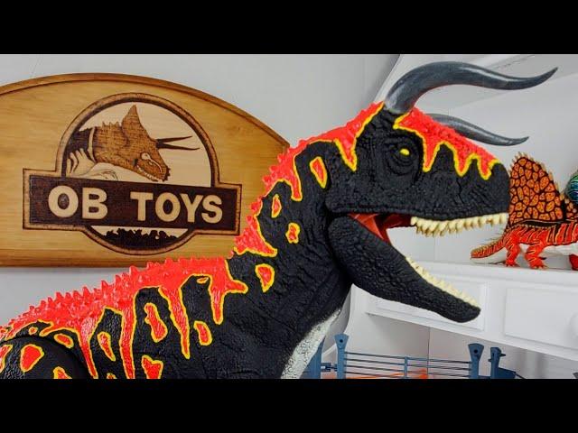 CUSTOM OB TOYS SUPER COLOSSAL DEMON CARNOTAURUS GLOW IN THE DARK DINOSAUR TOY REPAINT | TORO MATTEL