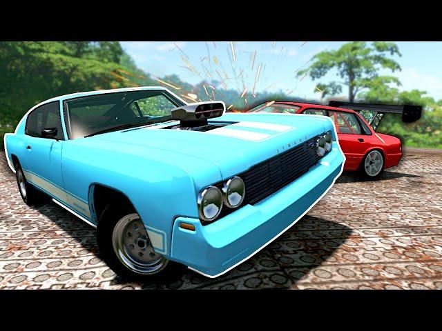 DRAG RACE ENDS IN DESTRUCTION! - BeamNG Drive Multiplayer Gameplay