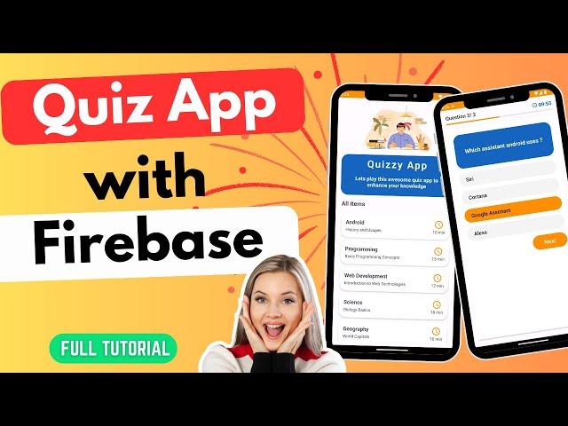 ONLINE Quiz App with FIREBASE  | Android Studio Tutorial | 2024