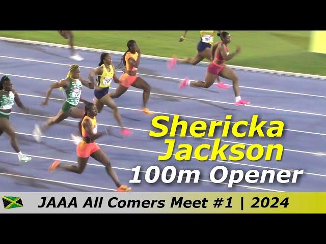 All New Shericka Jackson Easiest 100m Opener With Tina Clayton | Kemba Nelson | All Comers Meet 2024