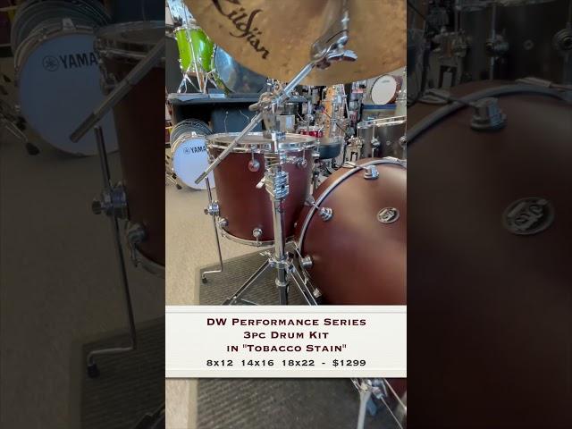 DW Performance Series 3pc Drum Kit in Tobacco Stain (preowned).   #forksdrumcloset #dwdrums #dw