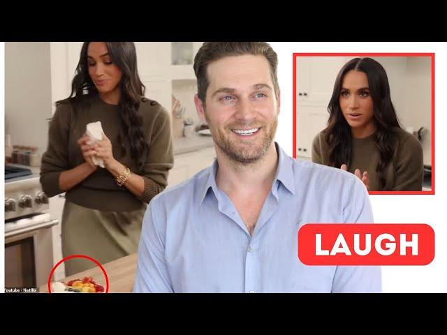 Cory Vitiello HOWLS WITH LAUGHTER at Meghan’s Rainbow Fruit Salad on Cooking Show