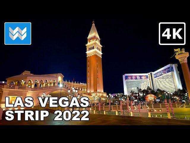 [4K] Las Vegas Strip at Night - Virtual POV Walking Tour - Treadmill Workout Exercise