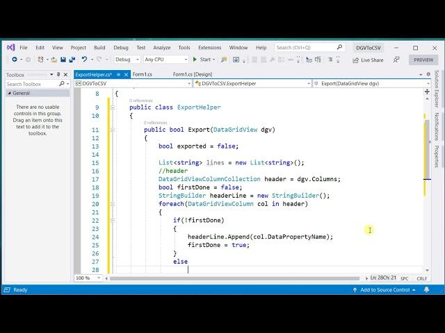 How to Export DataGridView Data to a CSV file in C# (Code)