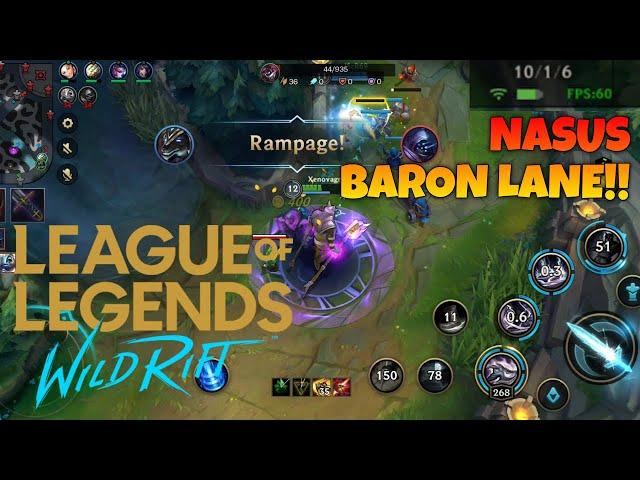 League of Legends: Wild Rift Nasus Baron Lane Gameplay! (Regional Open Beta) | Xenovagne