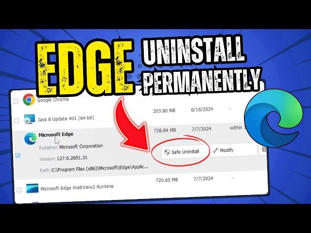 How to Permanently UNINSTALL Microsoft EDGE from Windows 10 /11 in 2 Simple Steps (2024)