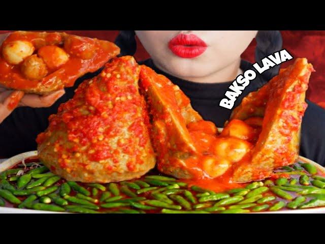 ASMR 2 BAKSO LAVA TABUR 100 CABE RAWIT | PEDASNYA GAK NGOTAK 