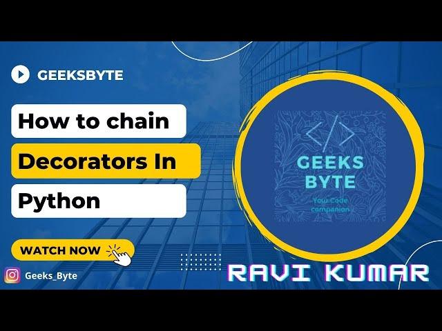 Python Tutorial: Decorator chaining in Python
