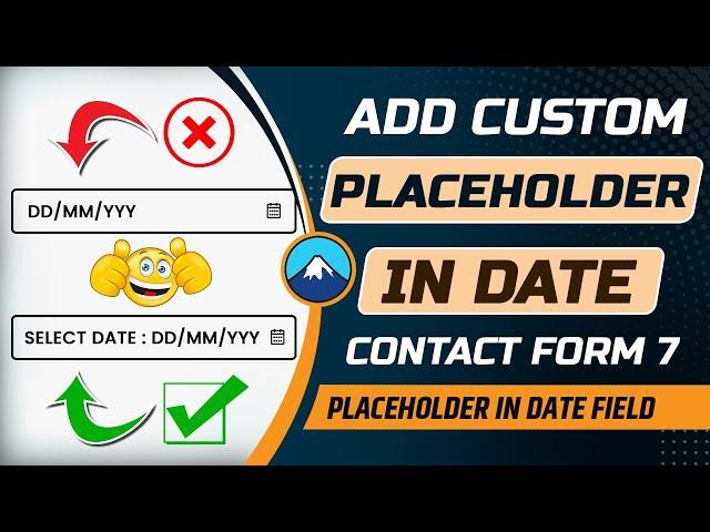 How to add placeholder in date contact form 7 | Set placeholder text to date field in Contact Form 7