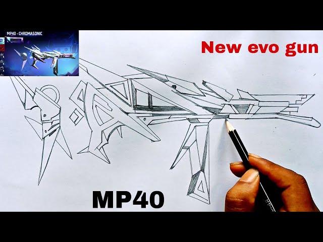 Free Fire mp40 chromasonic evo gun drawing/mp40 chromasonic gun drawing/free fire new evo gun draw.