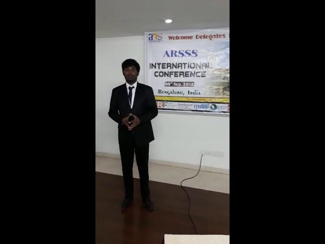 Paper Presenter at ARSSS Conference 9th Sept. 2018