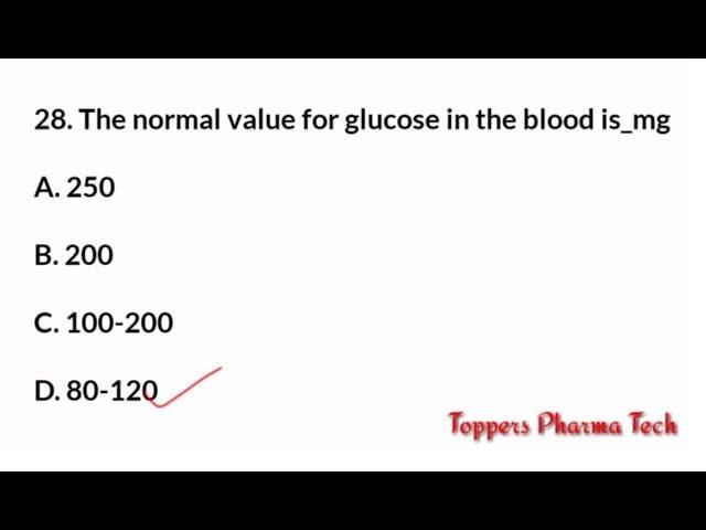 Biochemistry MCQ - 1 || #PharmacistExamQuestionsPaper | DCO Exam | NIPER | GPAT Exam