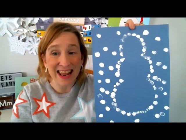 Preschool Snowman finger painting craft time with Ms Julie, Lets craft kids!